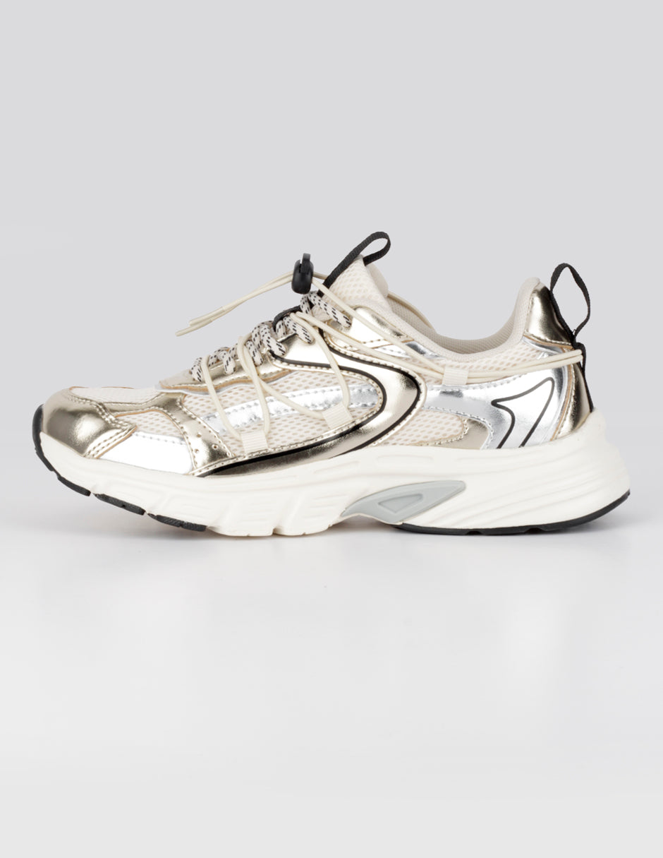 Tenis tipo deportivo  Highline en Textil – Dorado