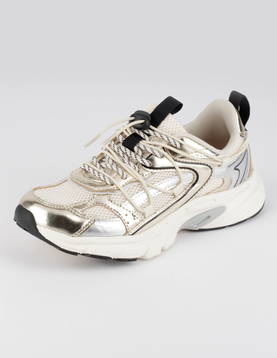 Tenis tipo deportivo  Highline en Textil – Dorado