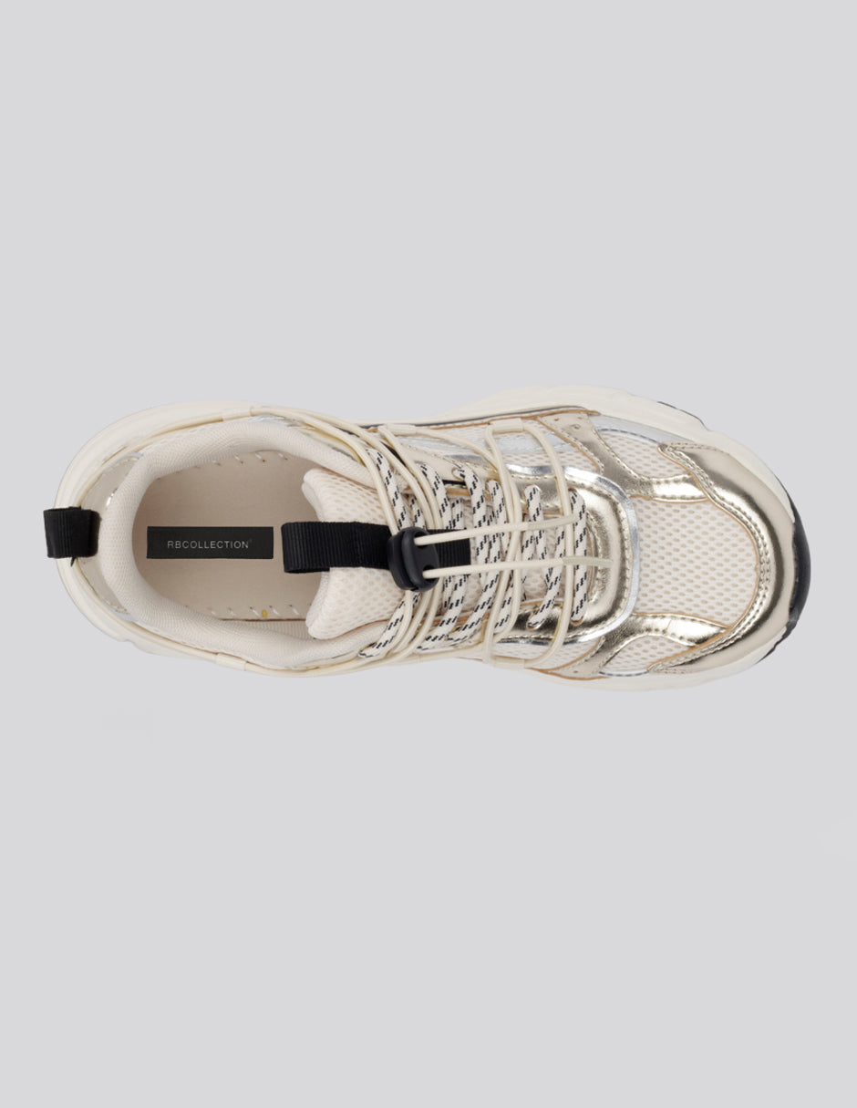 Tenis tipo deportivo  Highline en Textil – Dorado