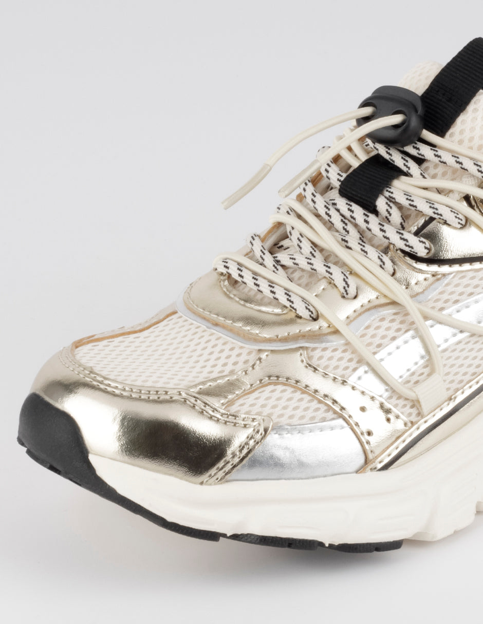 Tenis tipo deportivo  Highline en Textil – Dorado