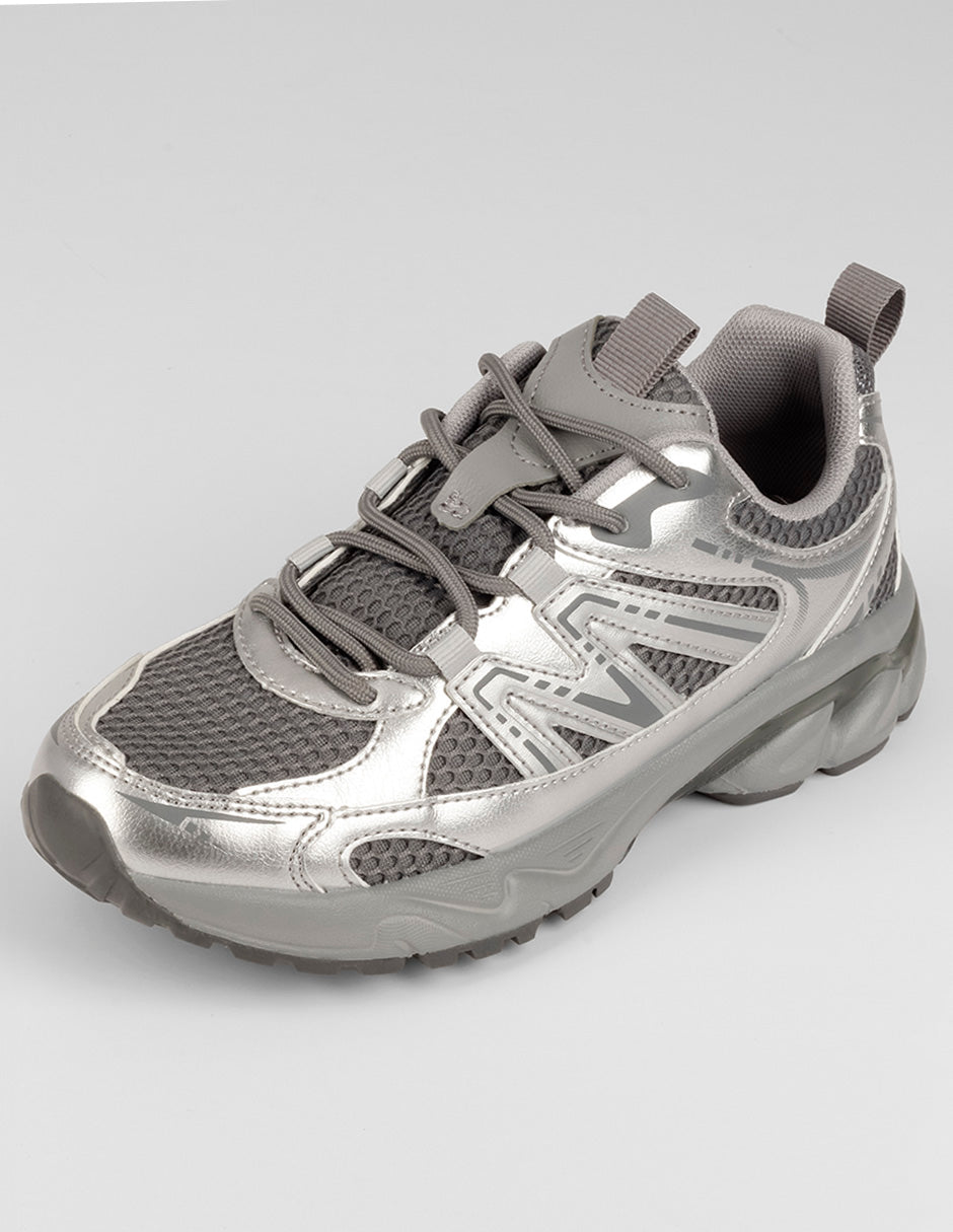 Tenis tipo deportivo  Highline en Textil – Plata