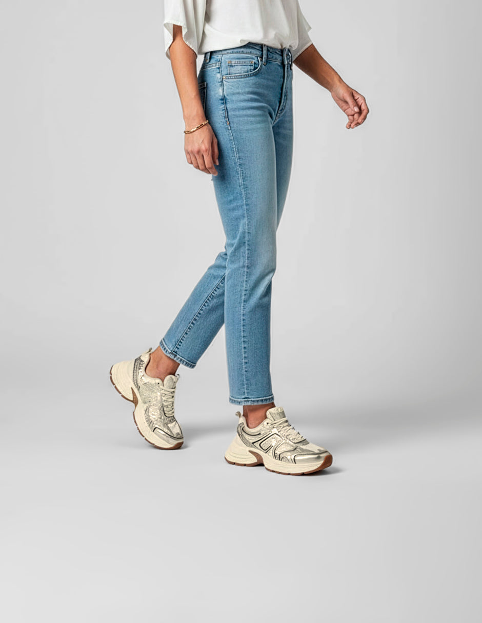 Tenis tipo deportivo  Highline en Textil – Dorado