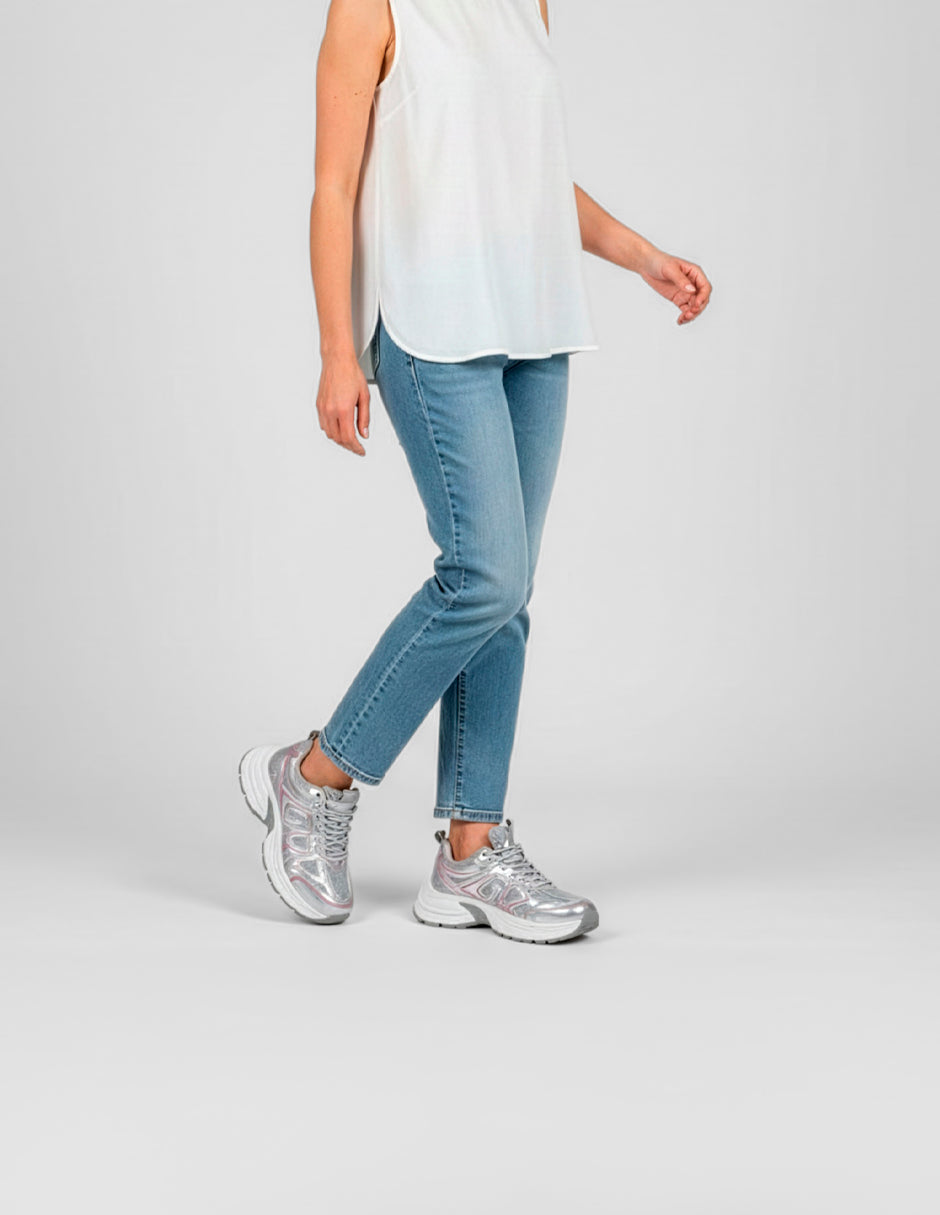 Tenis tipo deportivo  Highline en Textil – Plata