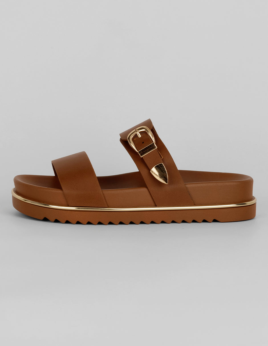 Sandalias de piso Exterior Sintético Color Café Para Mujer De RBCOLLECTION