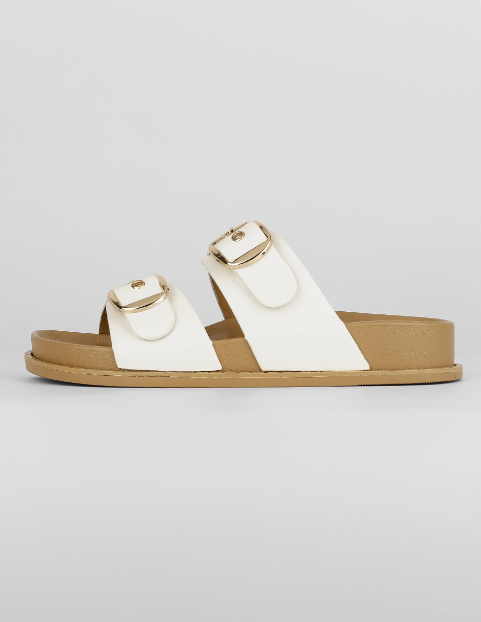 Sandalias de piso Exterior Sintético Color Blanco Para Mujer De RBCOLLECTION