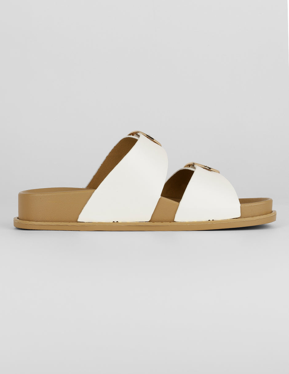 Sandalias de piso Yuri en Sintético – Blanco