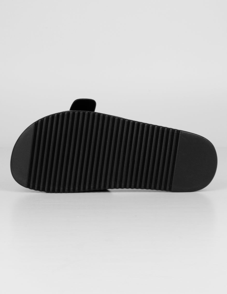 Sandalias de piso Birt en Piel vegana – Negro