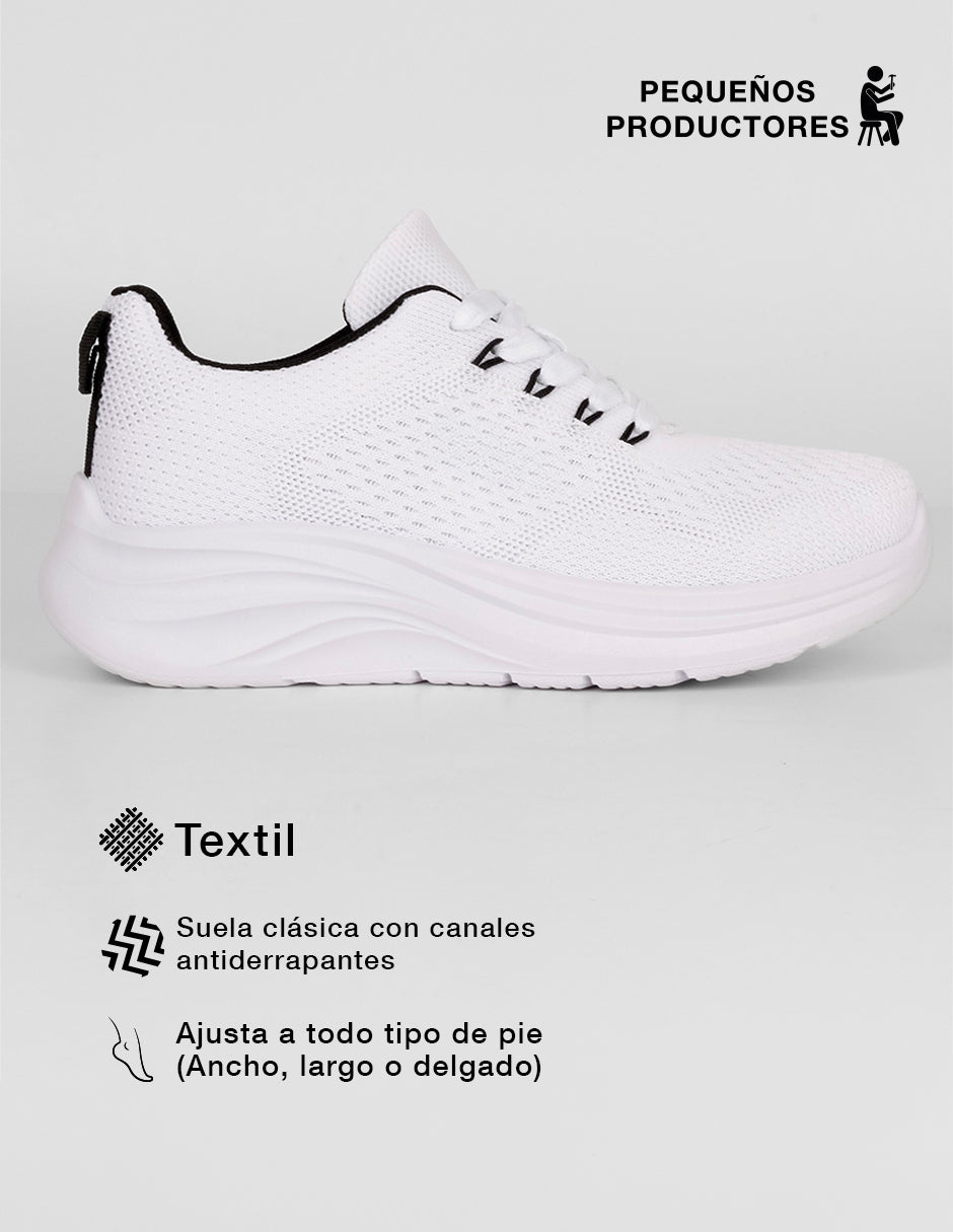 Tenis para entrenamiento  Pequeños productores en Textil – Blanco