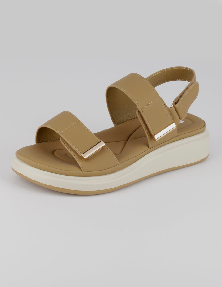 Sandalias de piso Steps en Piel vegana – Café