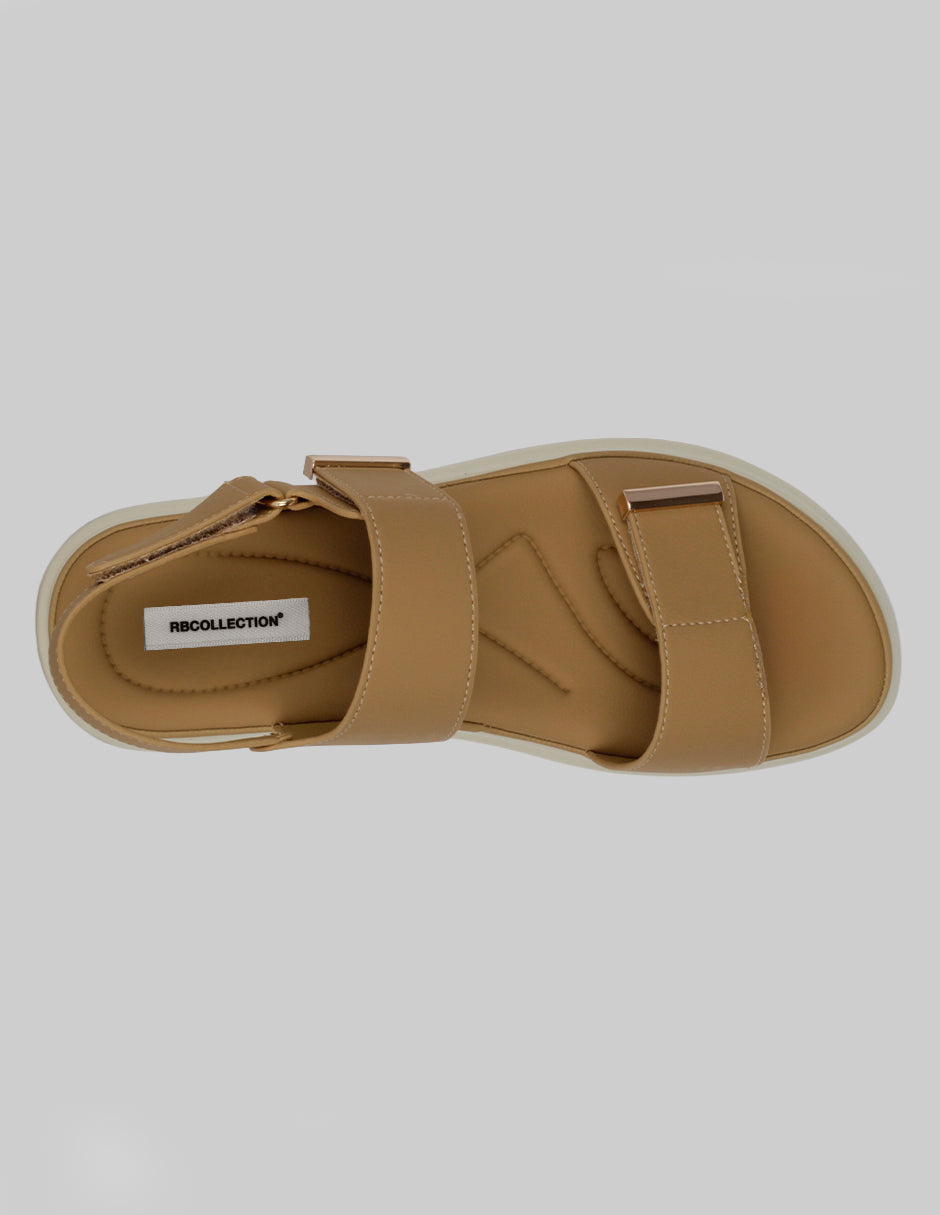 Sandalias de piso Steps en Piel vegana – Café