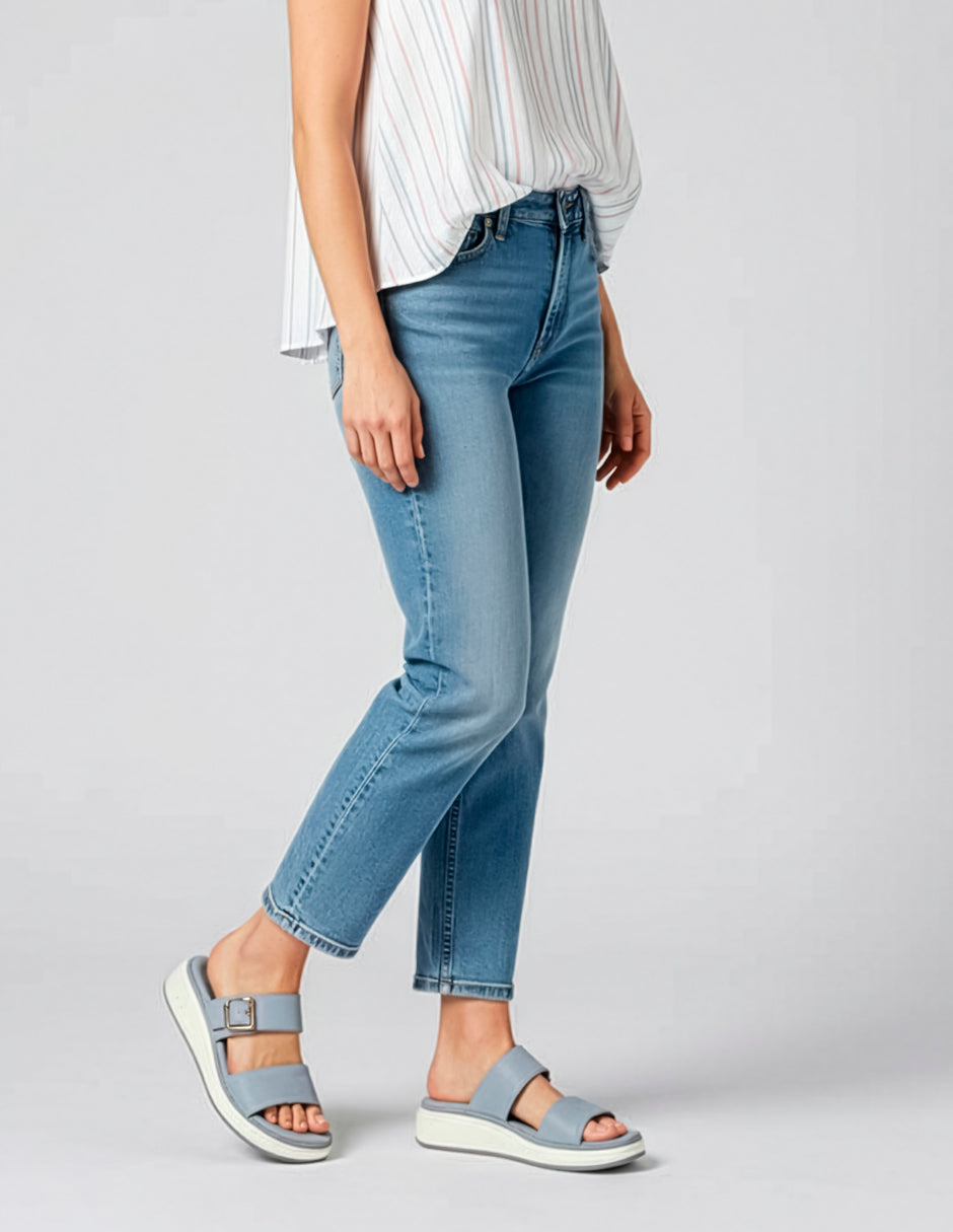 Sandalias de piso Steps en Piel vegana – Azul