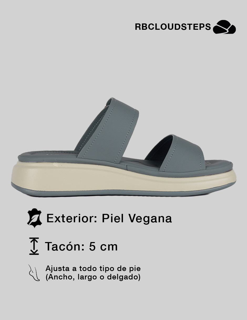 Sandalias de piso Steps en Piel vegana – Azul