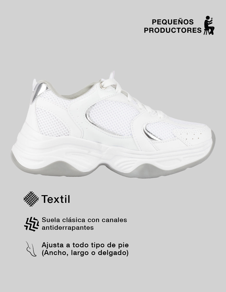 Tenis tipo deportivo  Highline en Textil – Blanco