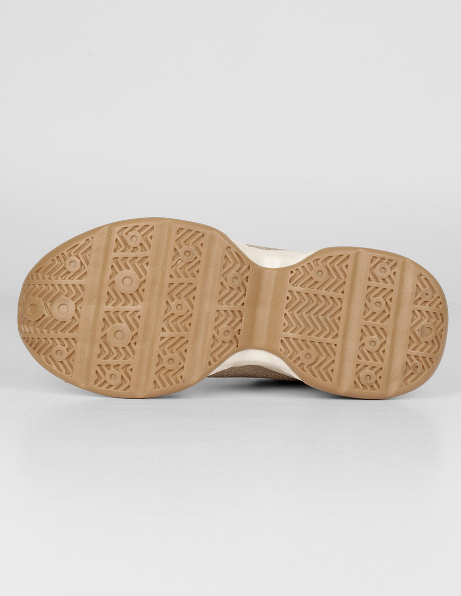 Tenis tipo Deportivo  Highline en Piel vegana – Beige