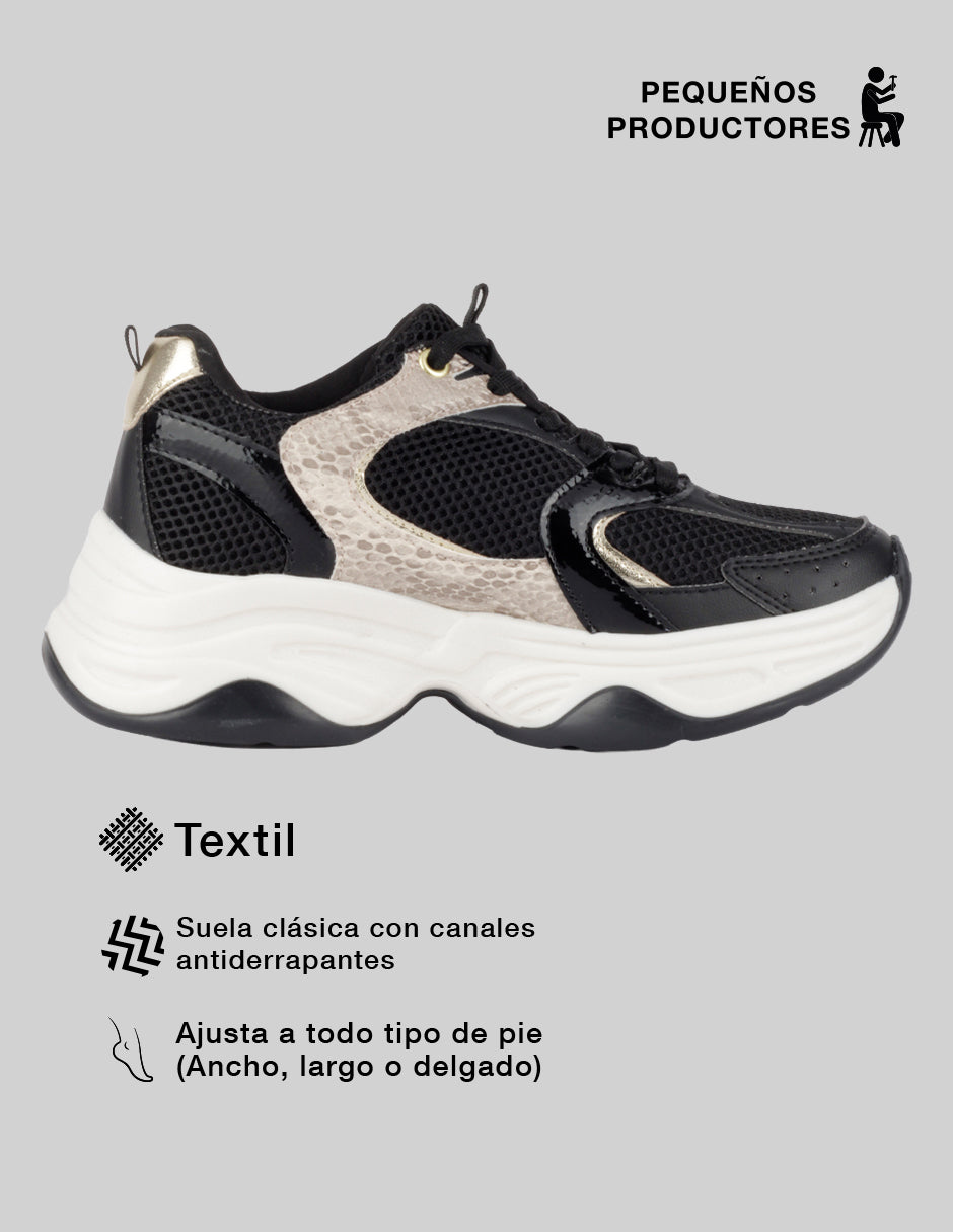 Tenis tipo deportivo  Highline en Textil – Negro