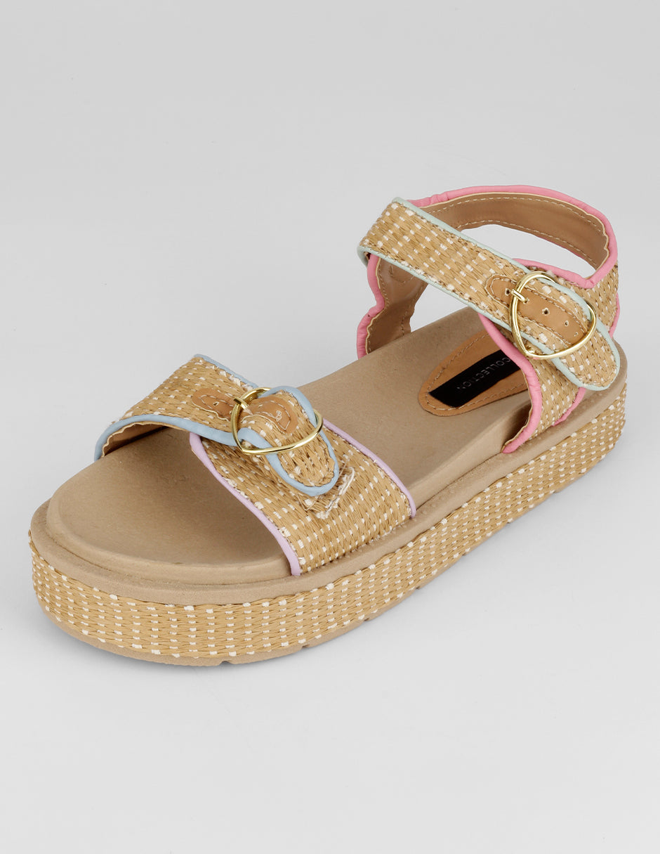 Sandalias Kids en Textil – Beige