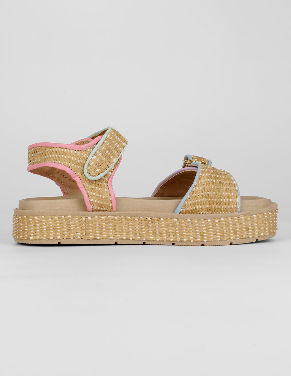 Sandalias Kids en Textil – Beige