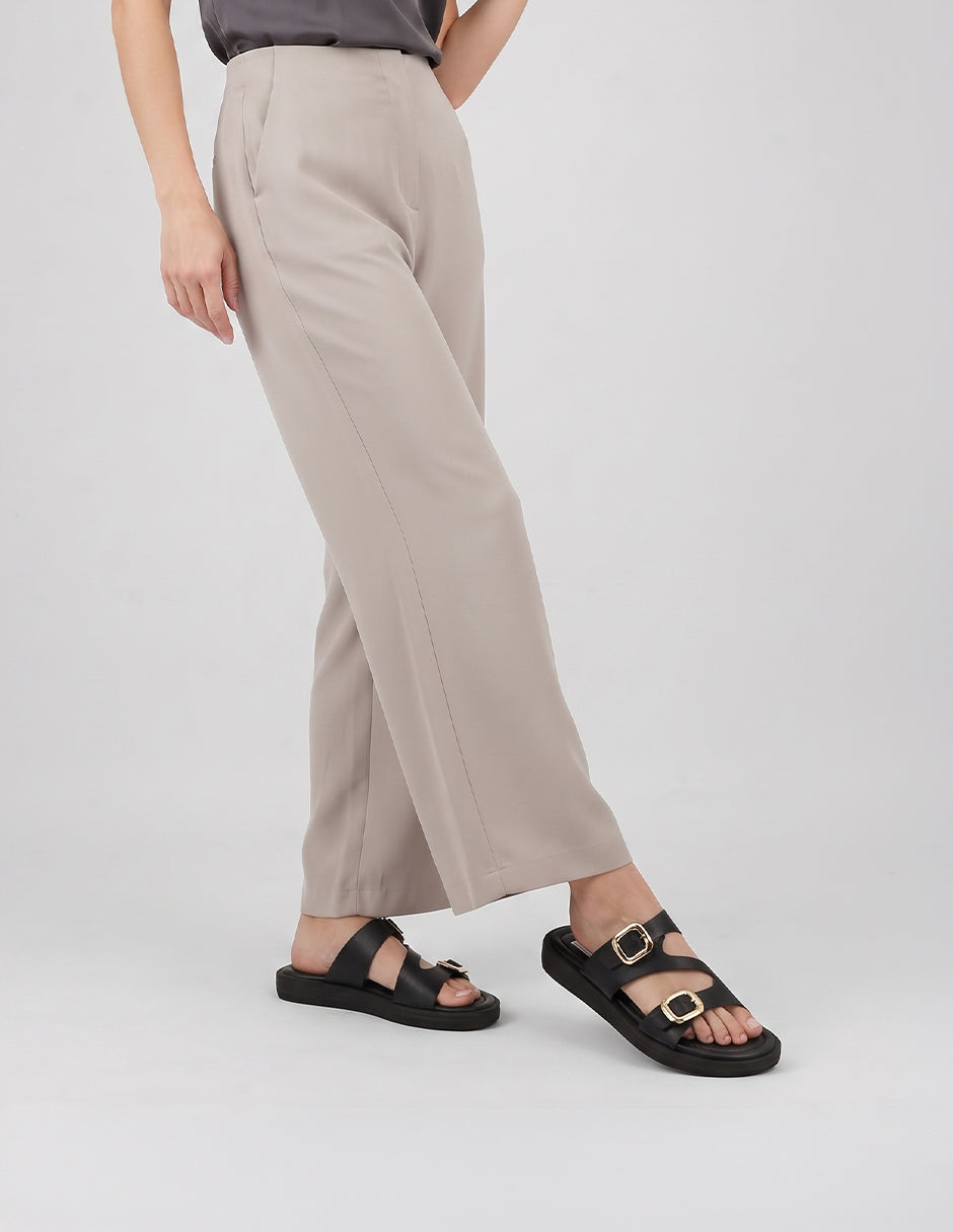 Sandalias de piso Brit en Piel vegana – Negro
