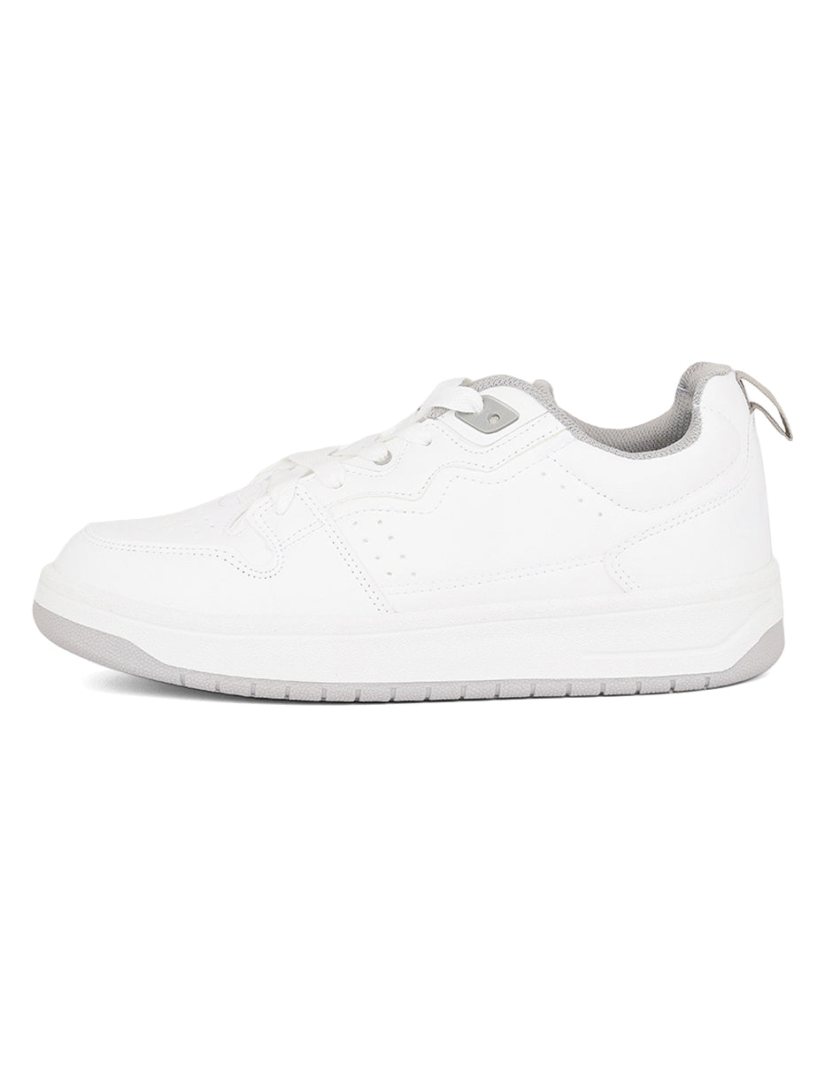 Tenis con cordones  Agle en Piel vegana – Blanco