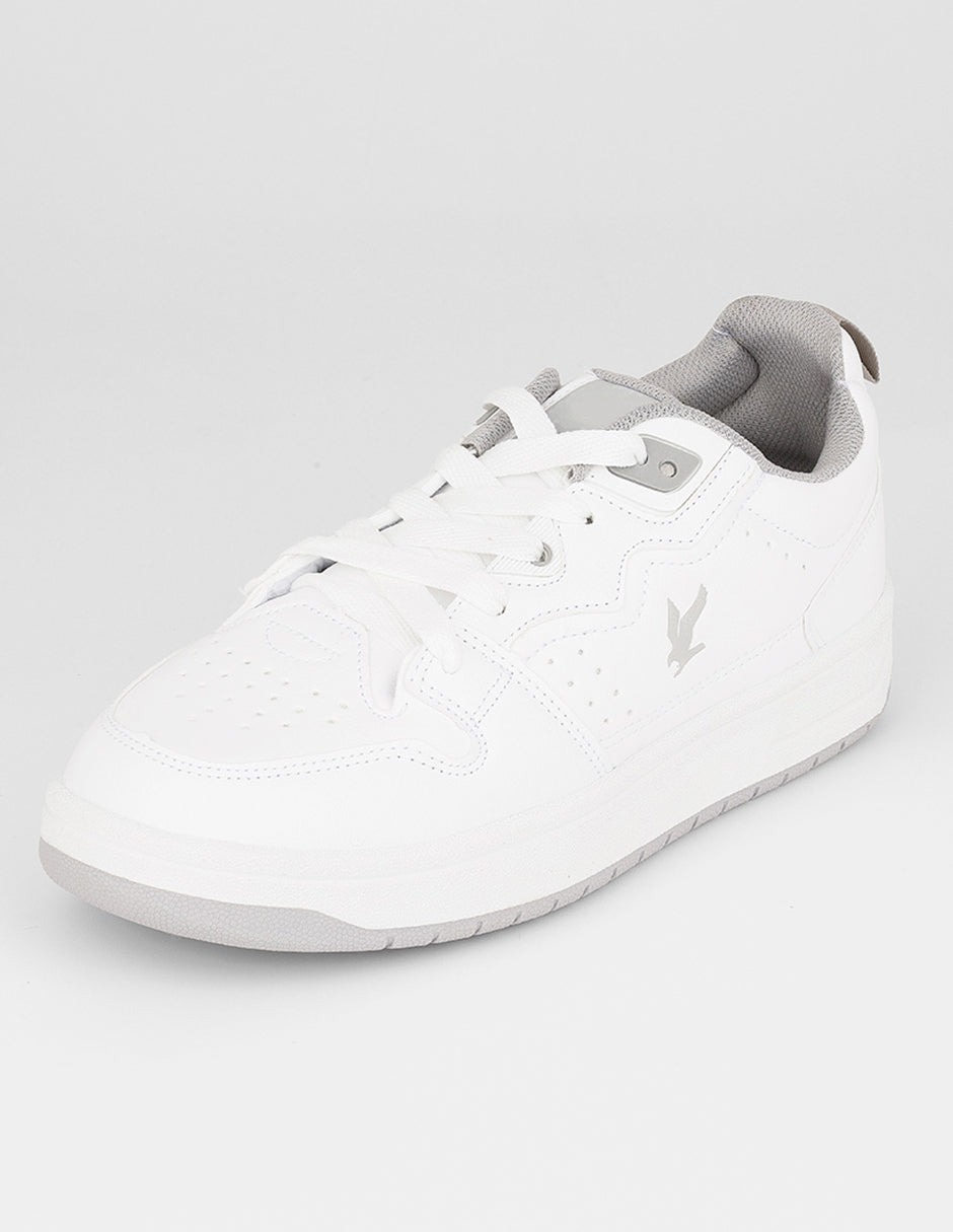 Tenis con cordones  Agle en Piel vegana – Blanco