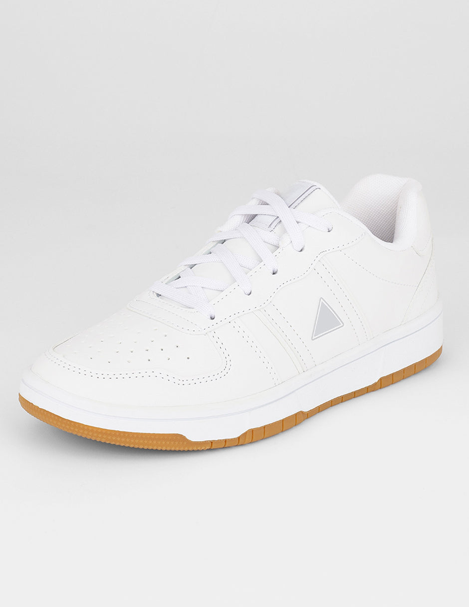 Tenis con cordones  Highline en Piel vegana – Blanco