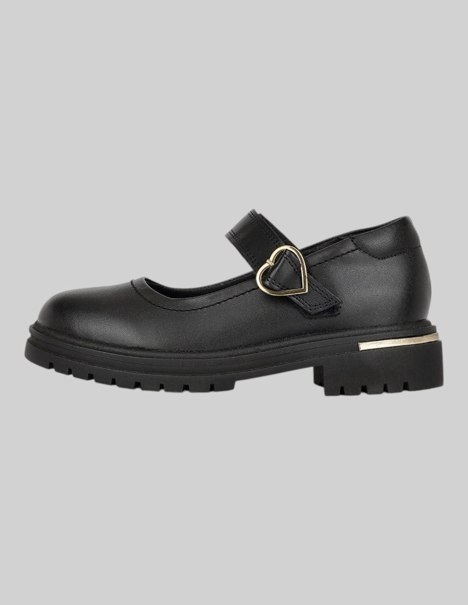 Mary Jane Exterior Piel Color Negro Para Niña De RBCOLLECTION