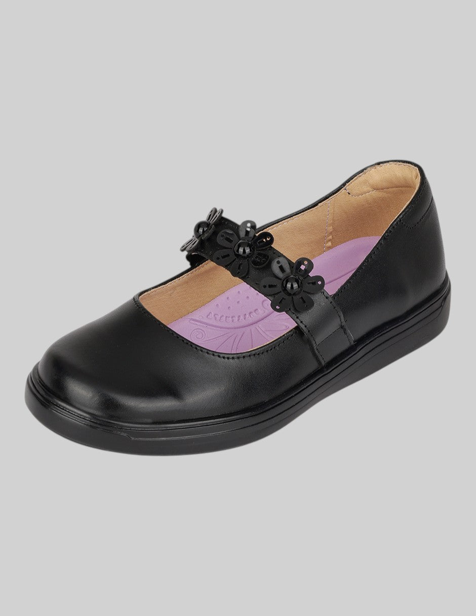 Mary Jane Kids en Piel vegana – Negros