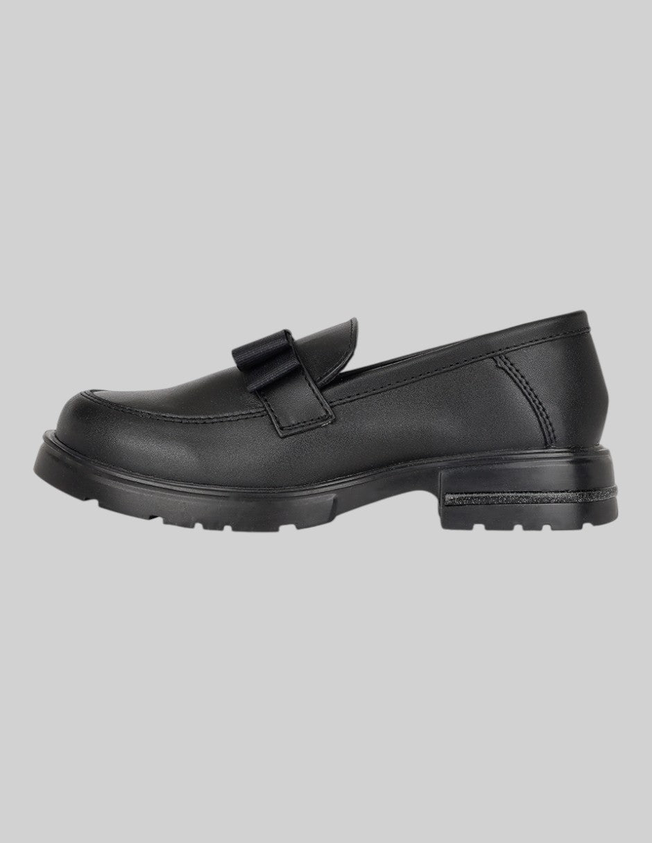 Mocasín Exterior Piel Color Negro Para Niña De RBCOLLECTION