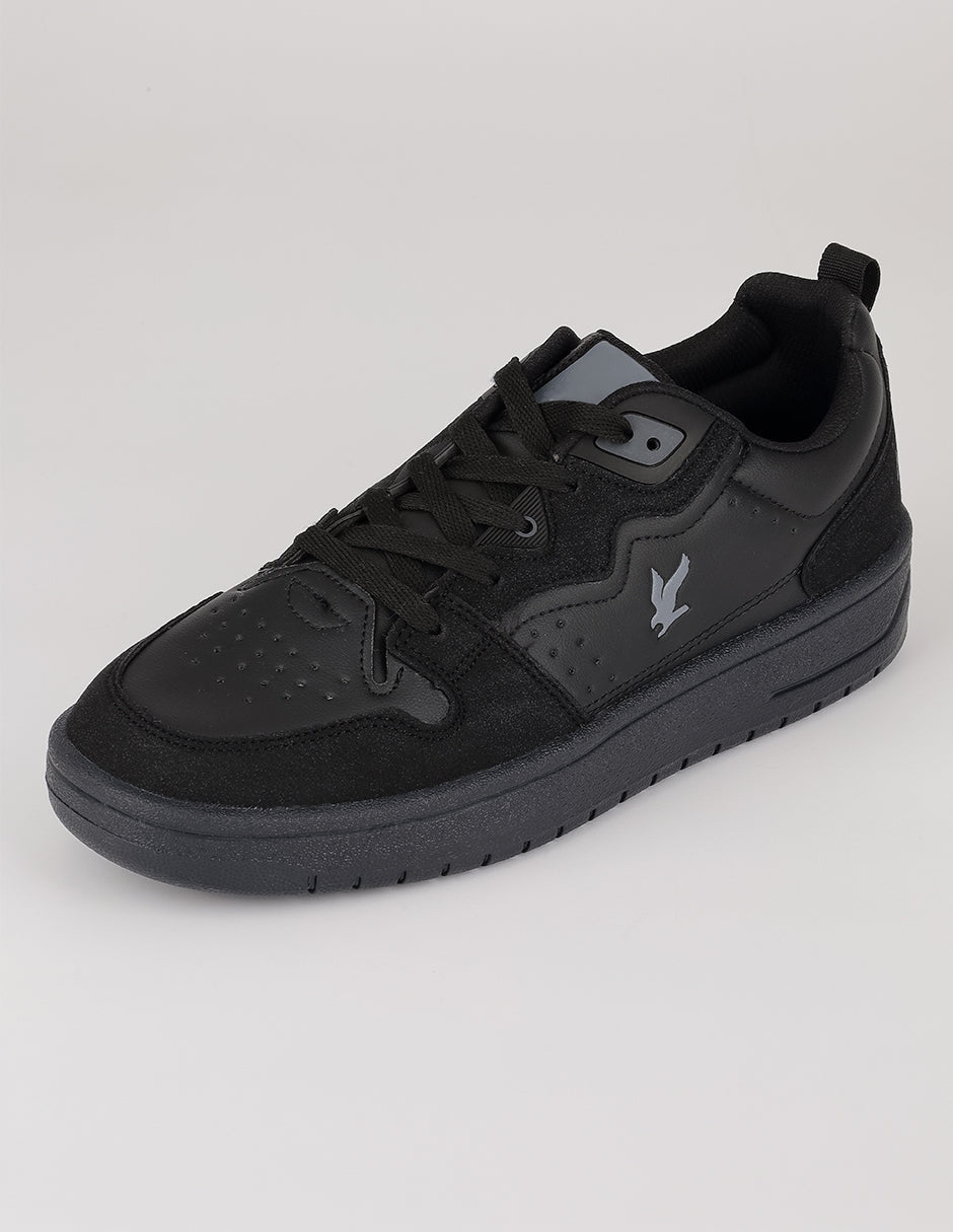 Tenis con cordones Agle en Piel vegana – Negro