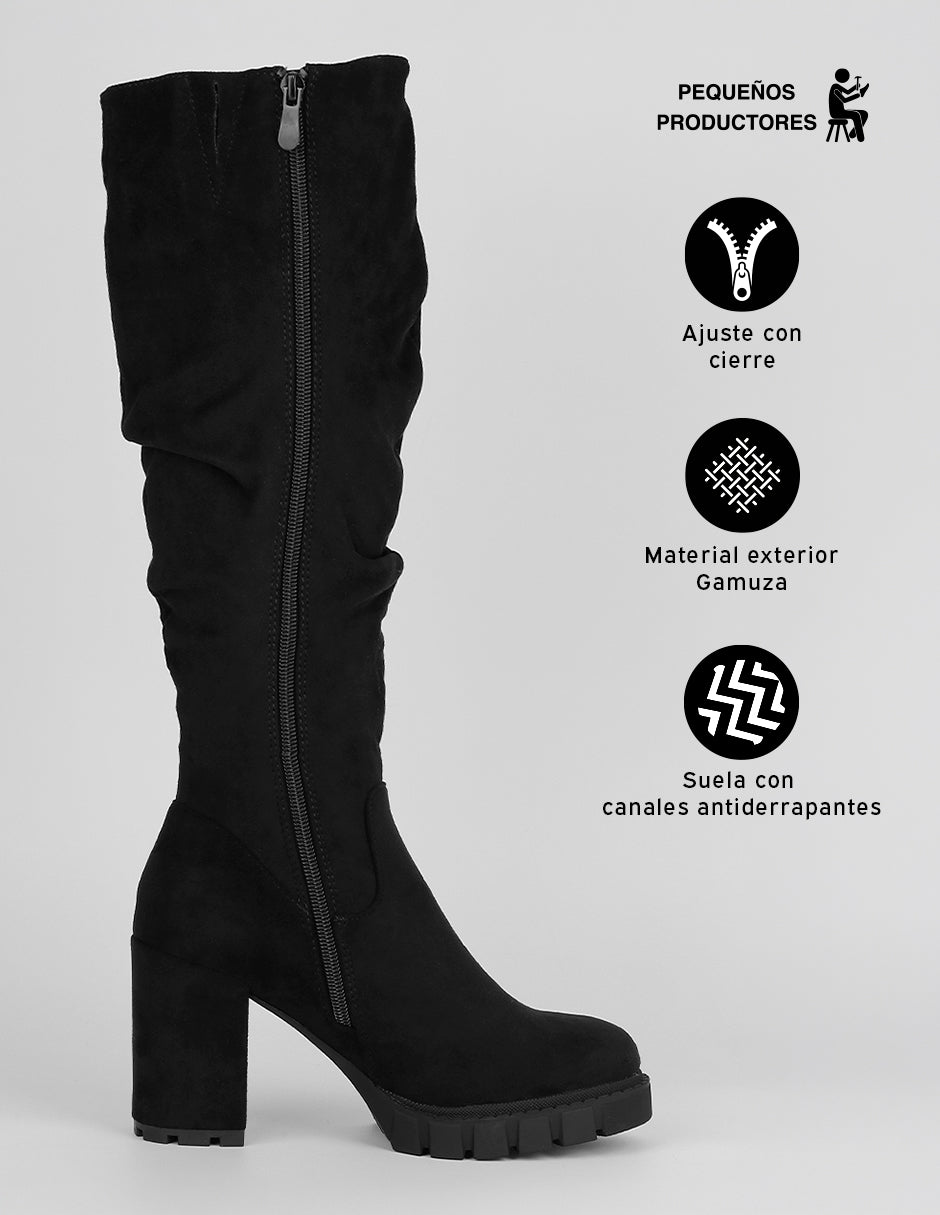 Botas altas Hella en Gamuza – Negro