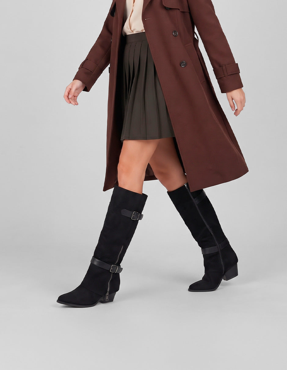 Botas altas ZHARA en Gamuza – Negro