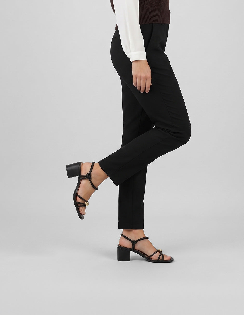 Sandalia con tacón Ave en Piel vegana – Negro
