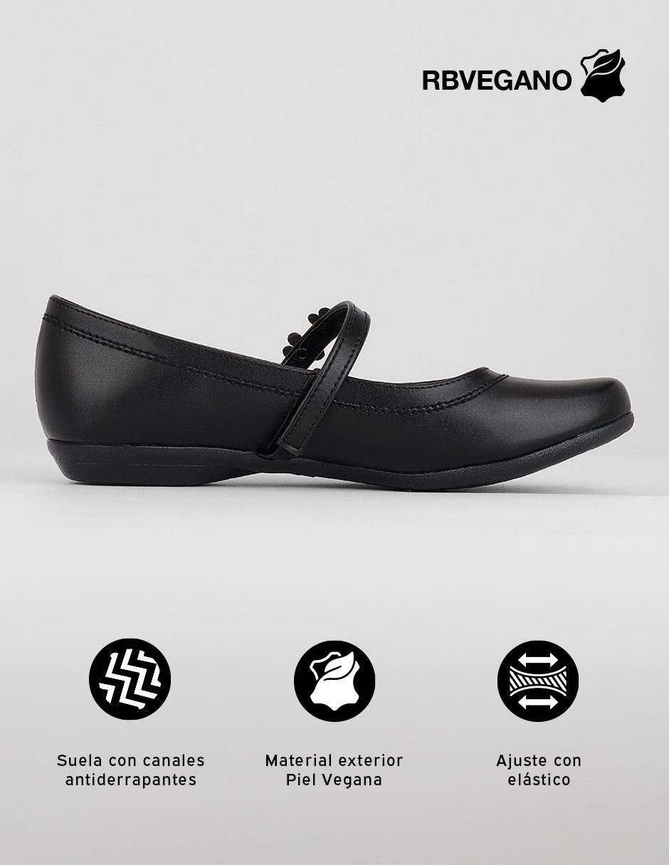Mary jane  en Piel vegana – Negro