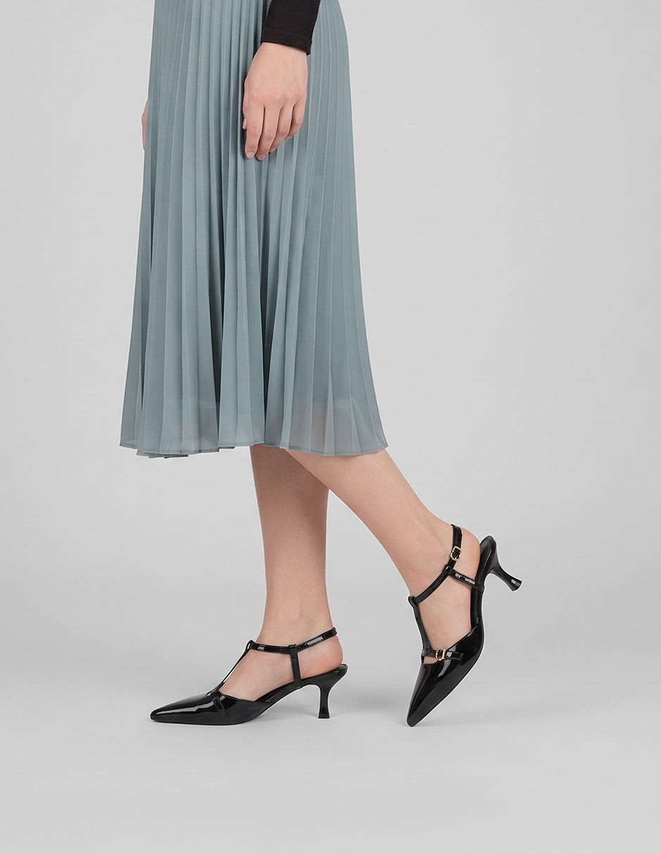 Zapatillas Slingback en Charol – Negro