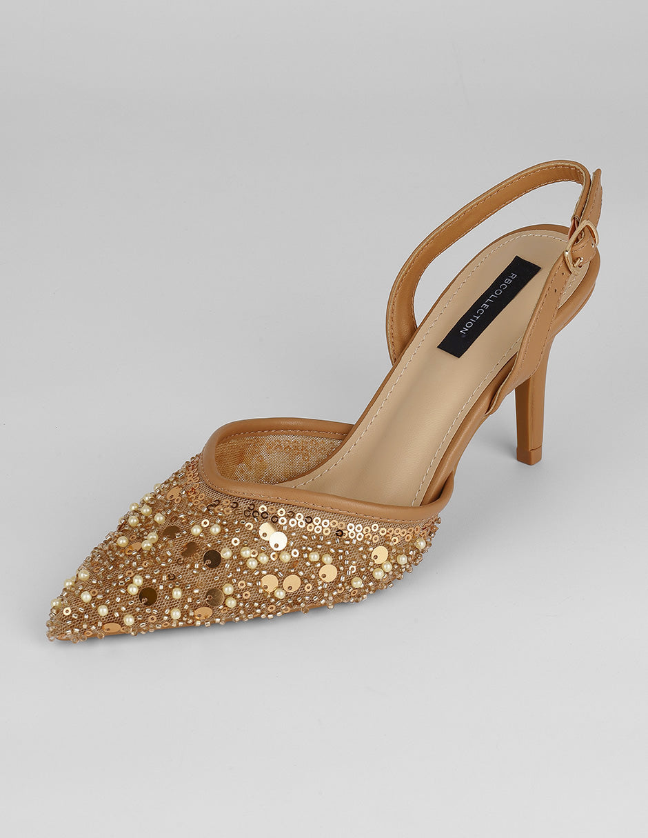 Zapatillas Slingback en Sintético – Dorado