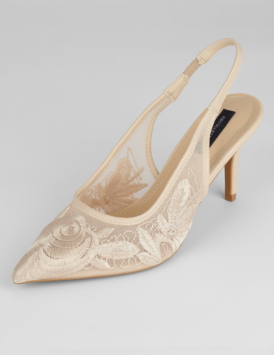 Zapatillas Slingback en Textil – Blanco