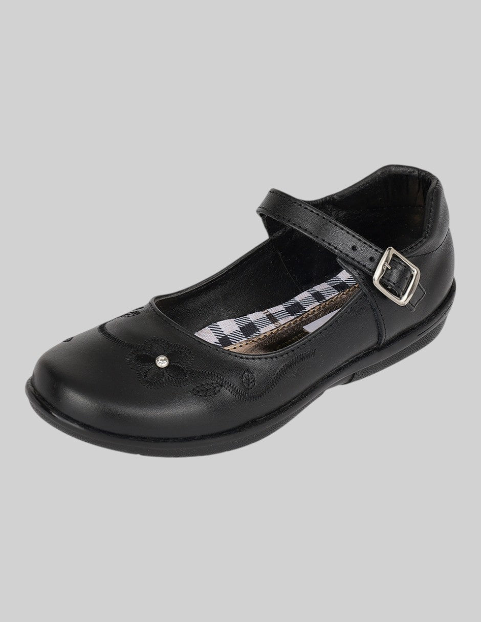 Mary Jane Kids en Piel vegana – Negros