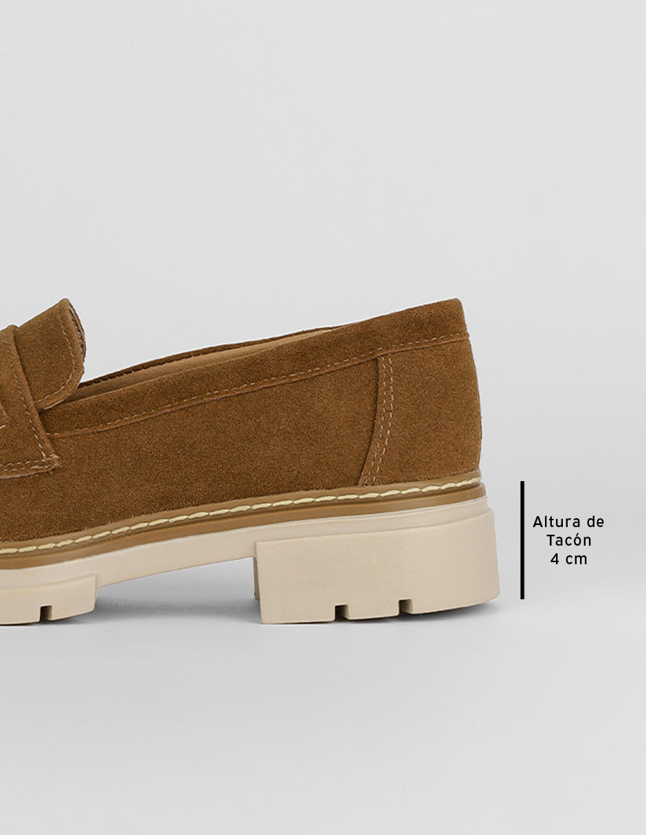 Mocasines Classy en Textil – Café