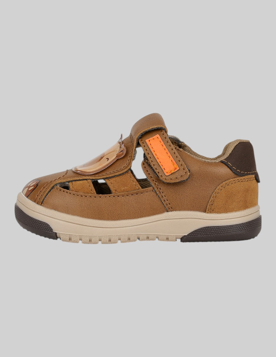 Sandalias Exterior Piel vegana Color Café Para Niño De RBCOLLECTION
