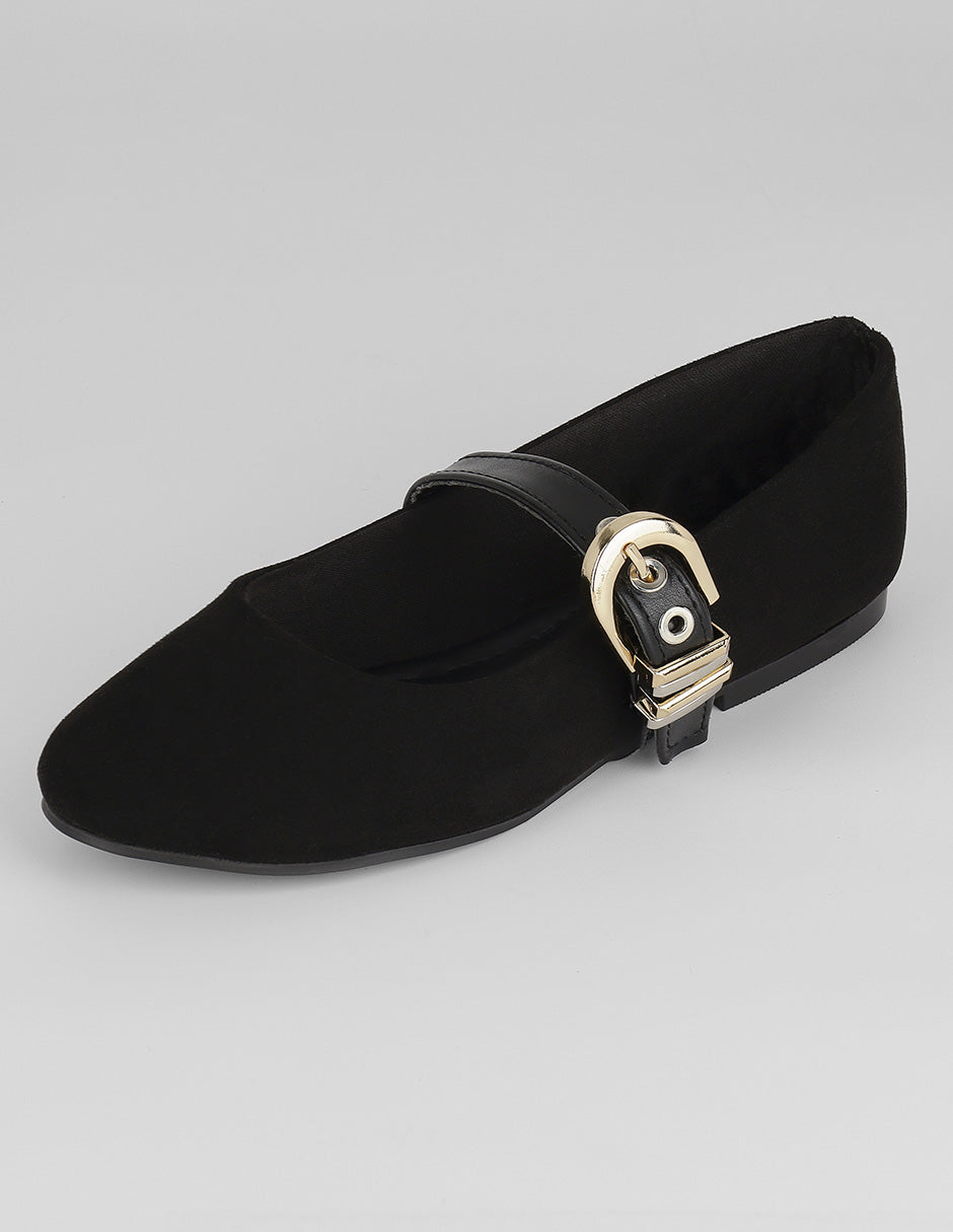Mary jane Darling en Gamuza – Negro