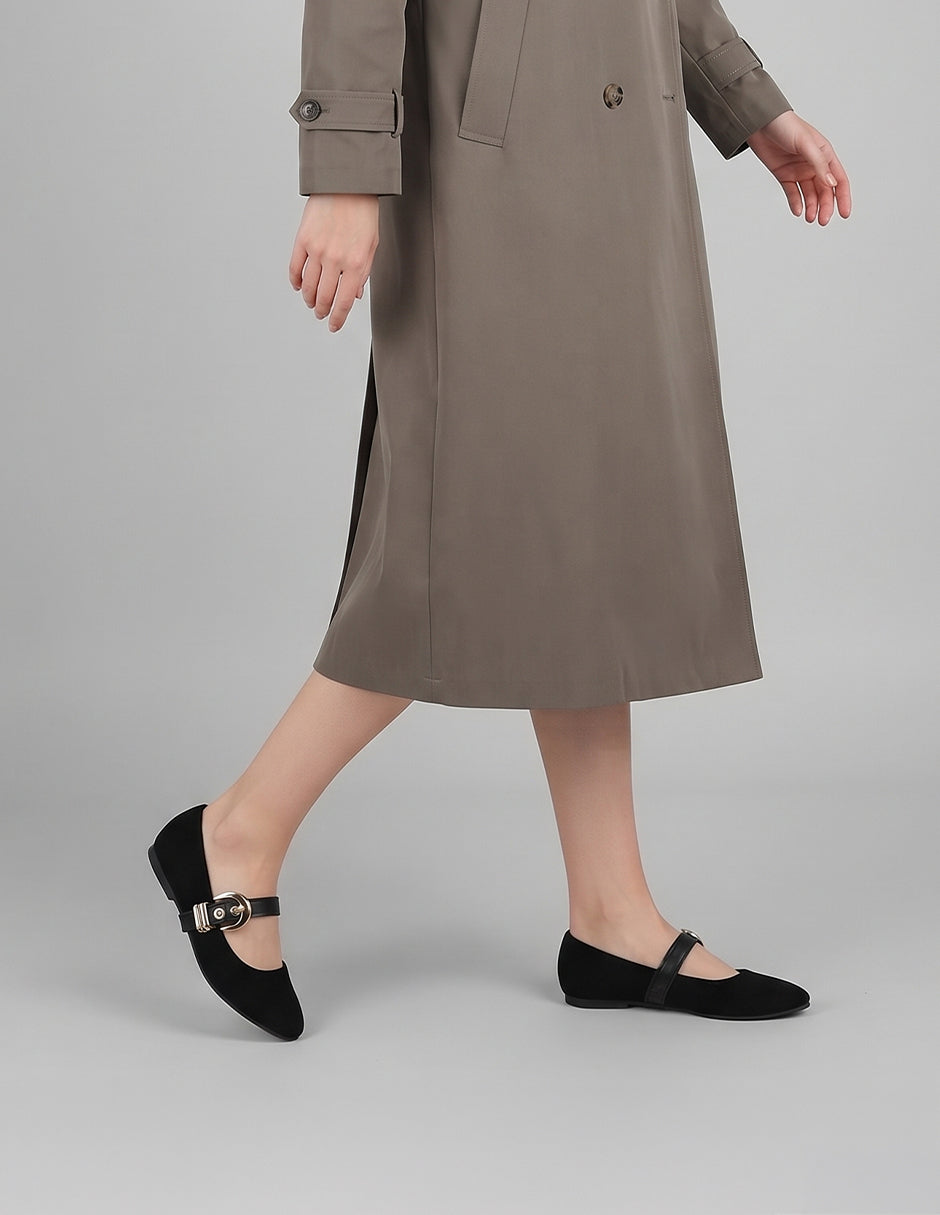 Mary jane Darling en Gamuza – Negro