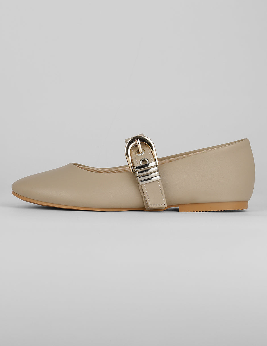 Mary jane Exterior Sintético Color Beige Para Mujer De RBCOLLECTION
