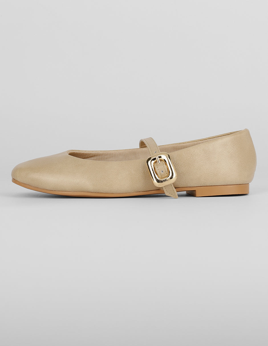 Mary jane Exterior Sintético Color Beige Para Mujer De RBCOLLECTION