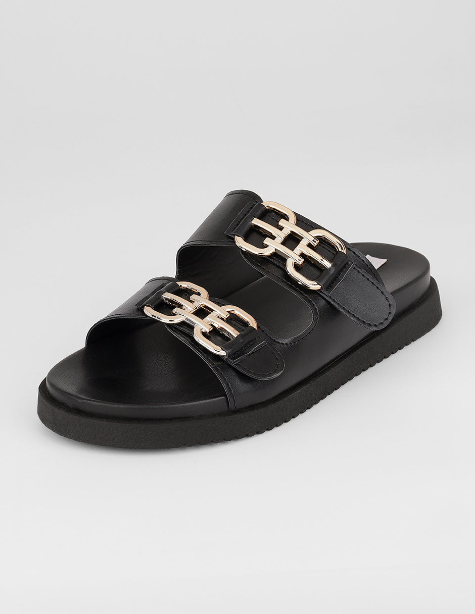 Sandalias de piso Yuri en Sintético – Negro