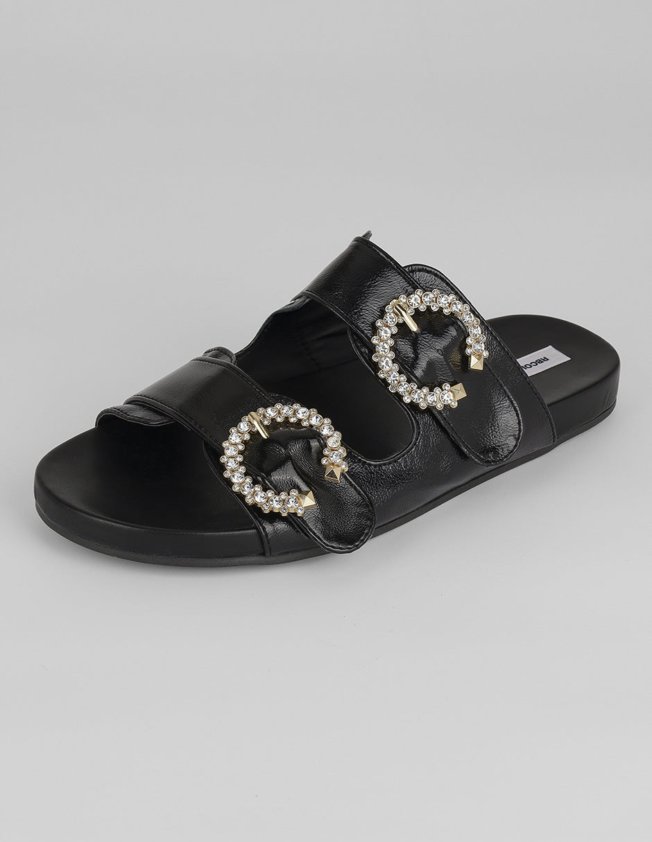 Sandalias de piso Yuri en Sintético – Negro