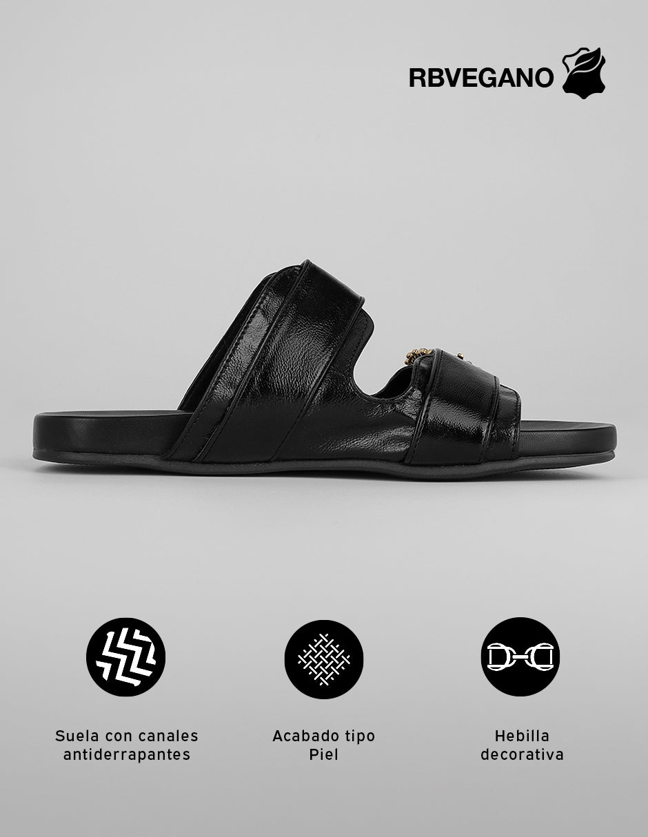 Sandalias de piso Yuri en Sintético – Negro
