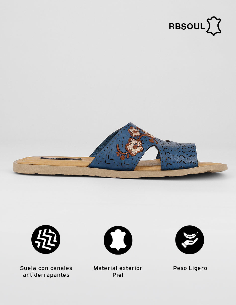 Sandalias de piso Hand made en Piel – Azul