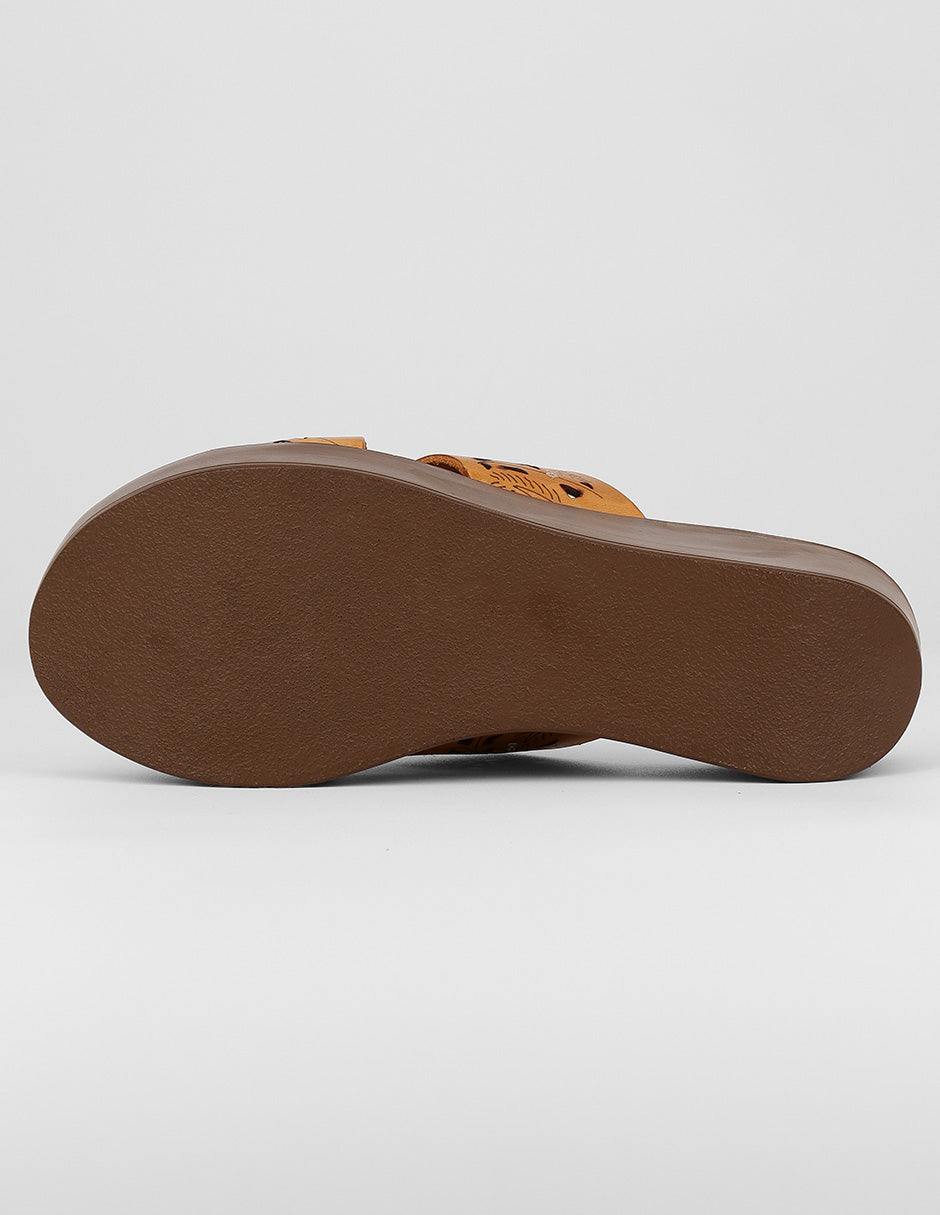 Sandalias con plataforma Hand made en Piel – Café