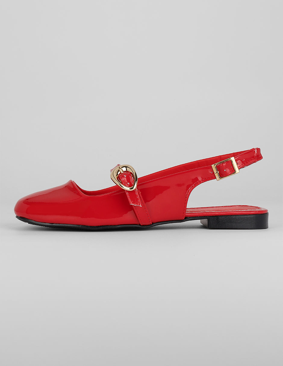 Flats clásicas Exterior Charol Color Rojo Para Mujer De RBCOLLECTION