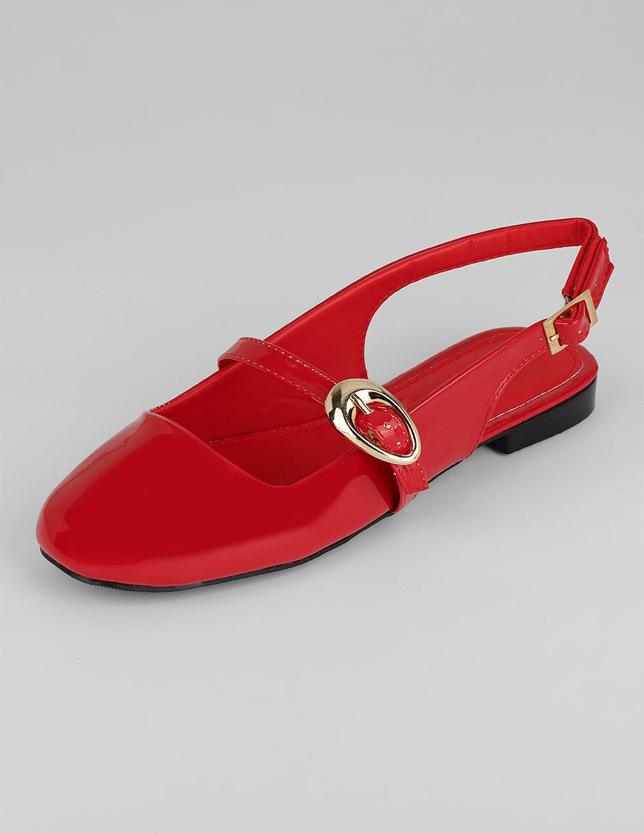 Flats clásicas Darling en Charol – Rojo